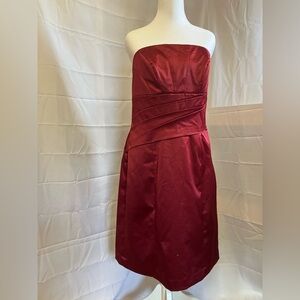 Elegant Burgundy Satin Dress